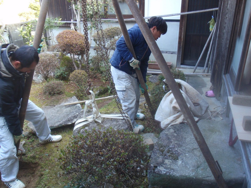 姫路市豊富町で自然石を使用した碑の作成