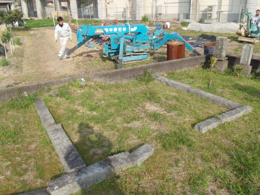姫路市北山田町でお墓の文字彫り・リフォーム工事