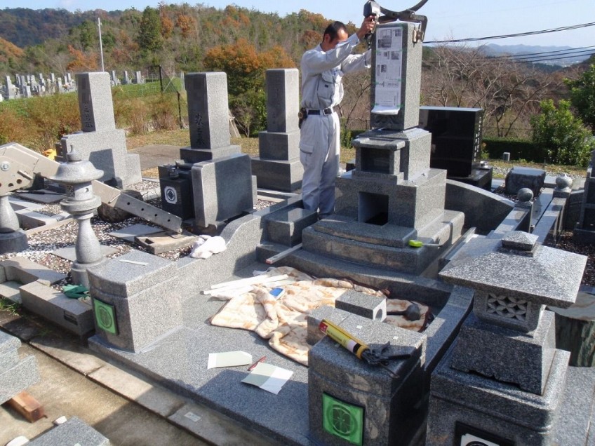 加西市営墓地でオリジナル「現代墓石」を建立しました