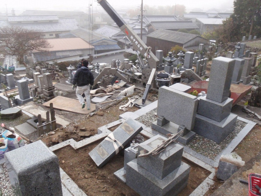 兵庫県多可郡多可町でお墓の移設工事